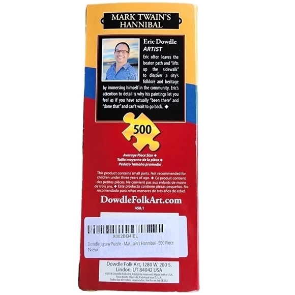 Mark Twain's Hannibal DOWDLE Folk Art 500 pc 16 x 20 Puzzle - Picture 5 of 8